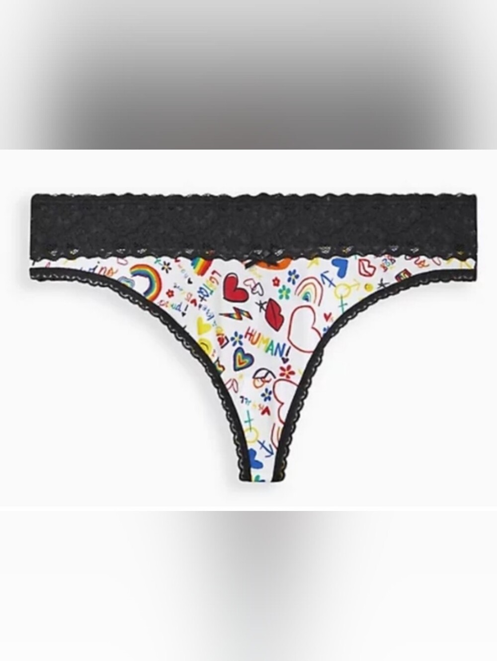 TORRID Pride MidRise Thong with Lace Trim 4x/26 NWT